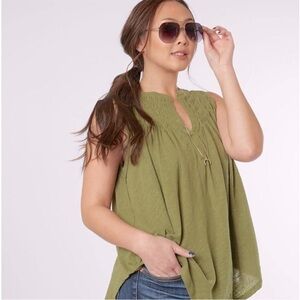 We The Free Relaxed Olive Green Tank Top